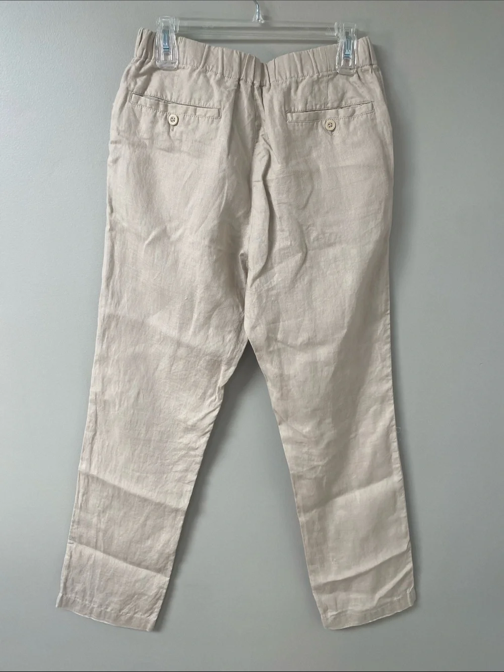 Quince European linen pants, driftwood khaki size medium
